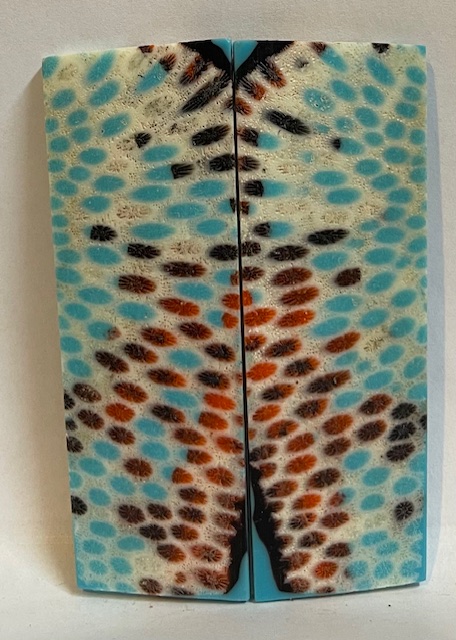 FOSSIL CORAL SCALES              3-5/16 X 1-1/16 X 1/8